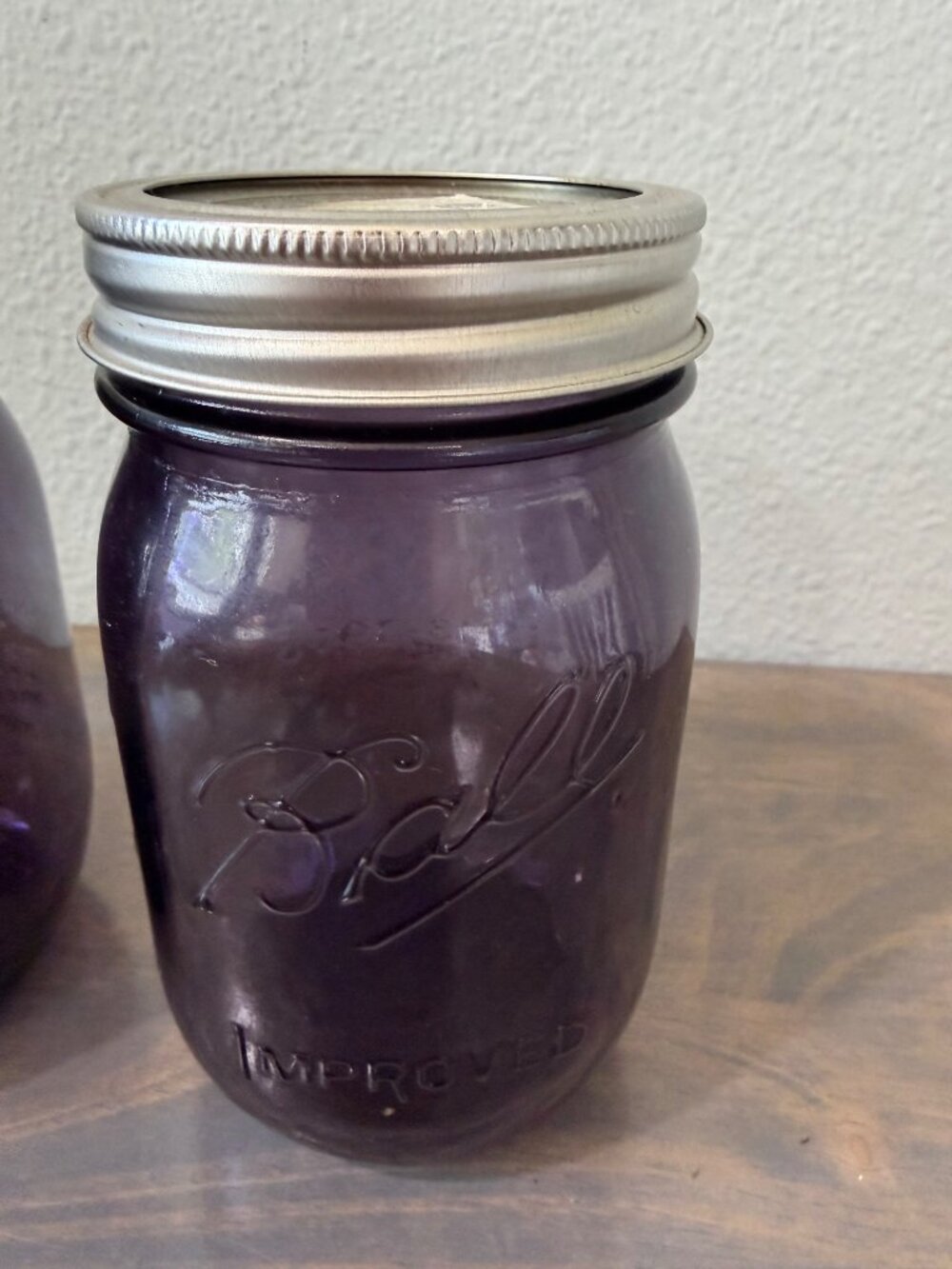 2 Ball Mason Jar Purple Improved 16 oz Jars With Lids American Heritage Collecti - Picture 2 of 10